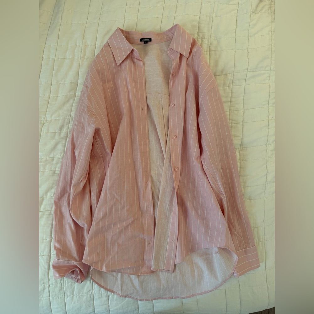 Express Light Pink Button-Up Shirt